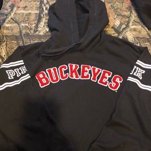 PINK Ohio State Hoodie Size LARGE Boyfriend Fit